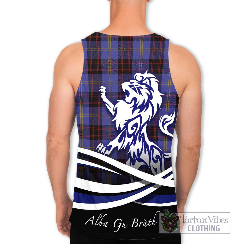 Rutherford Tartan Men's Tank Top with Alba Gu Brath Regal Lion Emblem - Tartanvibesclothing Shop