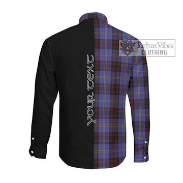 Rutherford Tartan Long Sleeve Button Shirt with Family Crest and Half Of Me Style