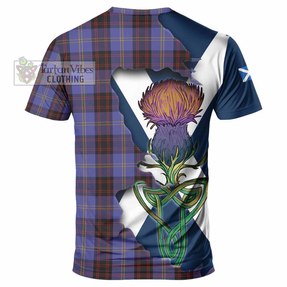 Tartan Vibes Clothing Rutherford Tartan Family Crest T-Shirt Scottish Thistle Celtic Inspired
