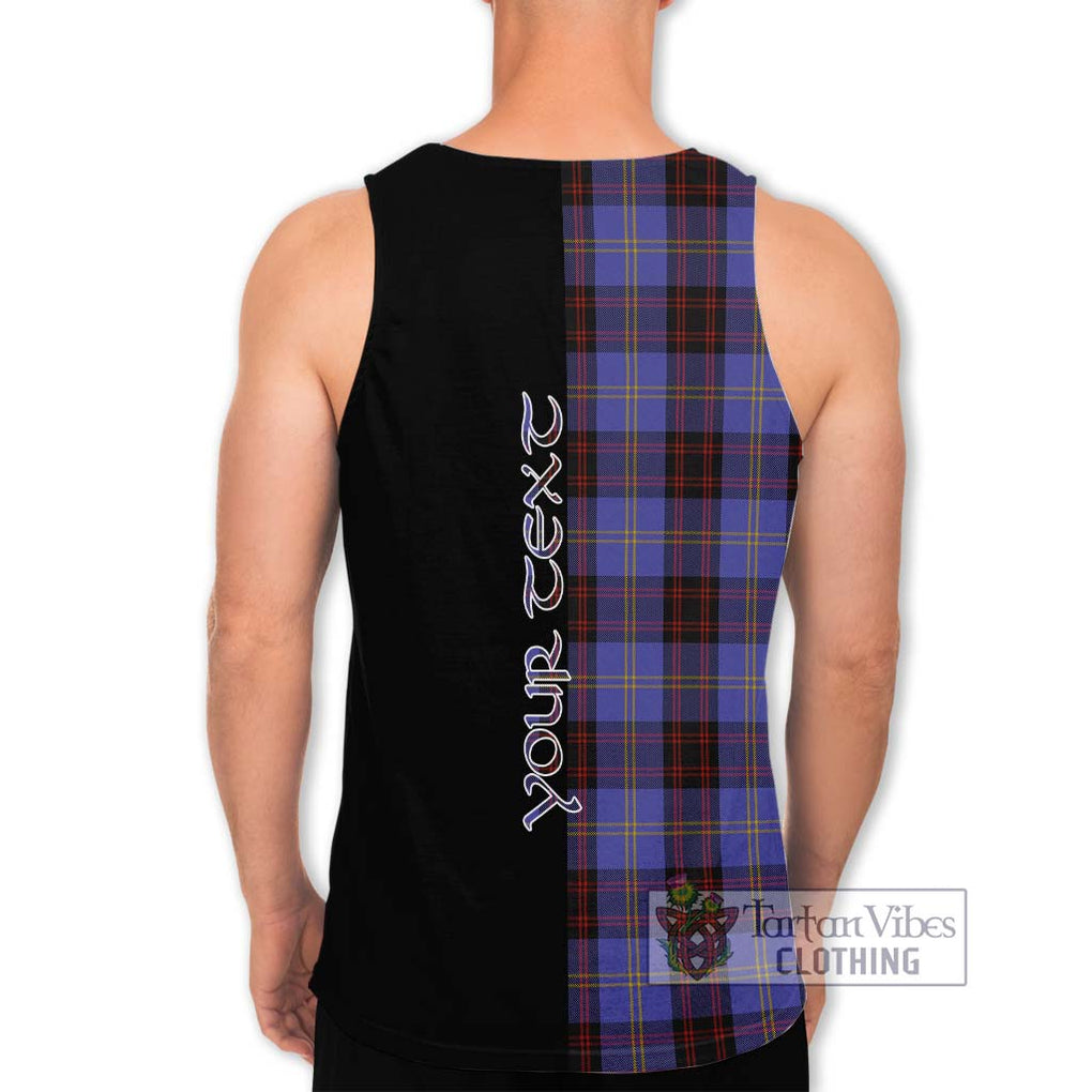 Rutherford Tartan Men's Tank Top with Family Crest and Half Of Me Style - Tartanvibesclothing Shop