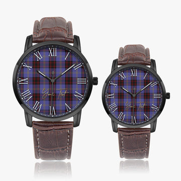Rutherford Tartan Personalized Your Text Leather Trap Quartz Watch