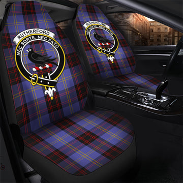 Rutherford Tartan Car Seat Cover with Family Crest