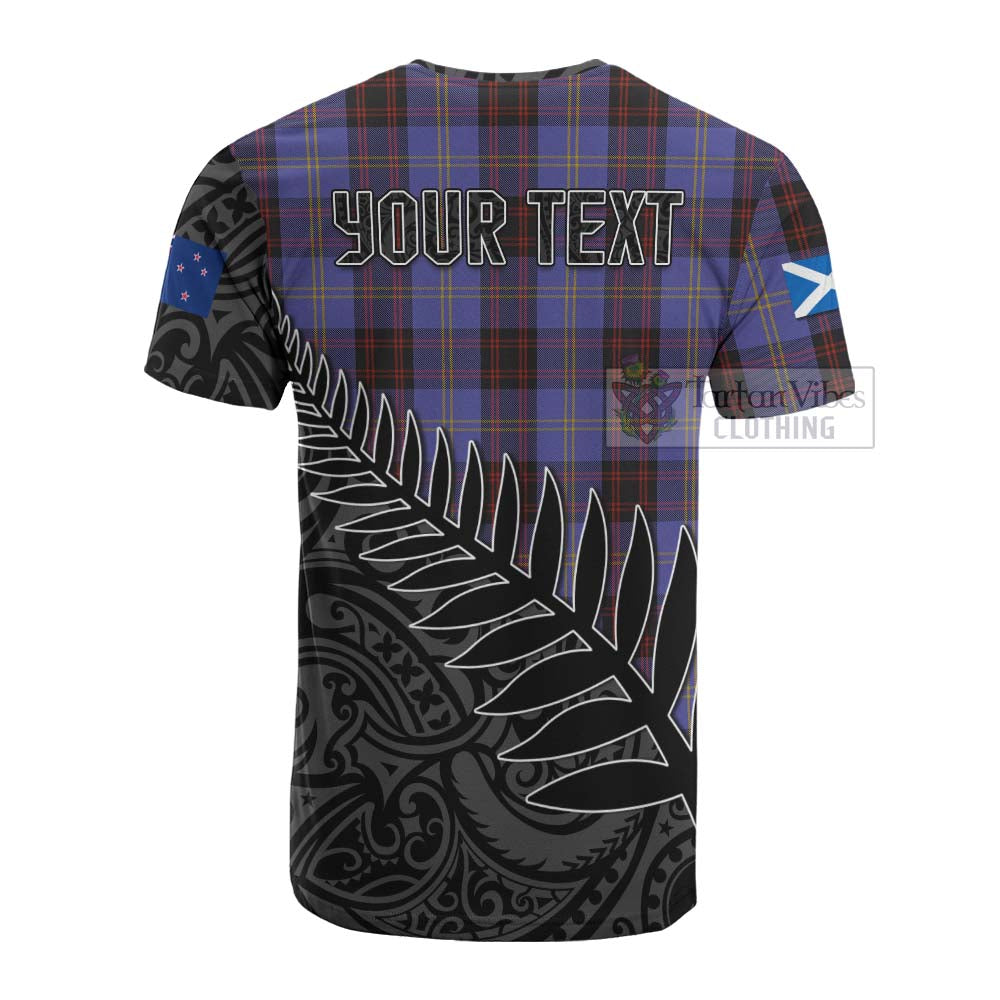 Tartan Vibes Clothing Rutherford Crest Tartan Cotton T-shirt with New Zealand Silver Fern Half Style
