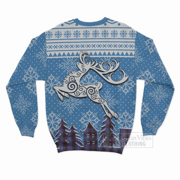 Rutherford Clan Christmas Sweatshirt Celtic Reindeer Style