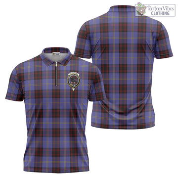 Rutherford Tartan Zipper Polo Shirt with Family Crest