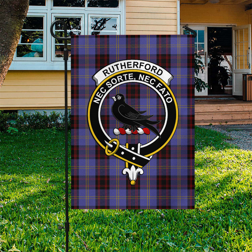 Rutherford Tartan Garden Flag with Family Crest