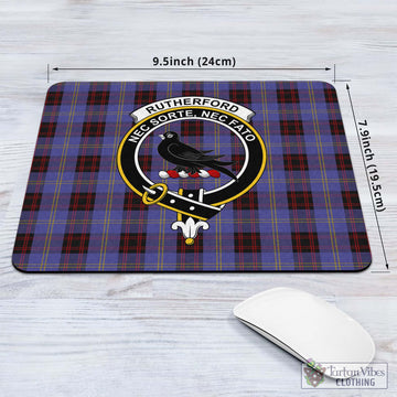 Rutherford Tartan Mouse Pad with Family Crest
