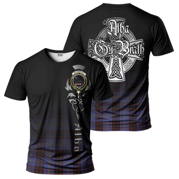 Rutherford Tartan T-Shirt Featuring Alba Gu Brath Family Crest Celtic Inspired