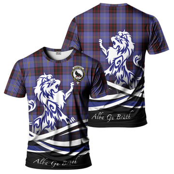 Rutherford Tartan T-Shirt with Alba Gu Brath Regal Lion Emblem