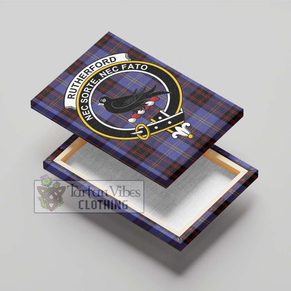 Rutherford Tartan Canvas Print Wall Art with Family Crest - Tartan Vibes Clothing