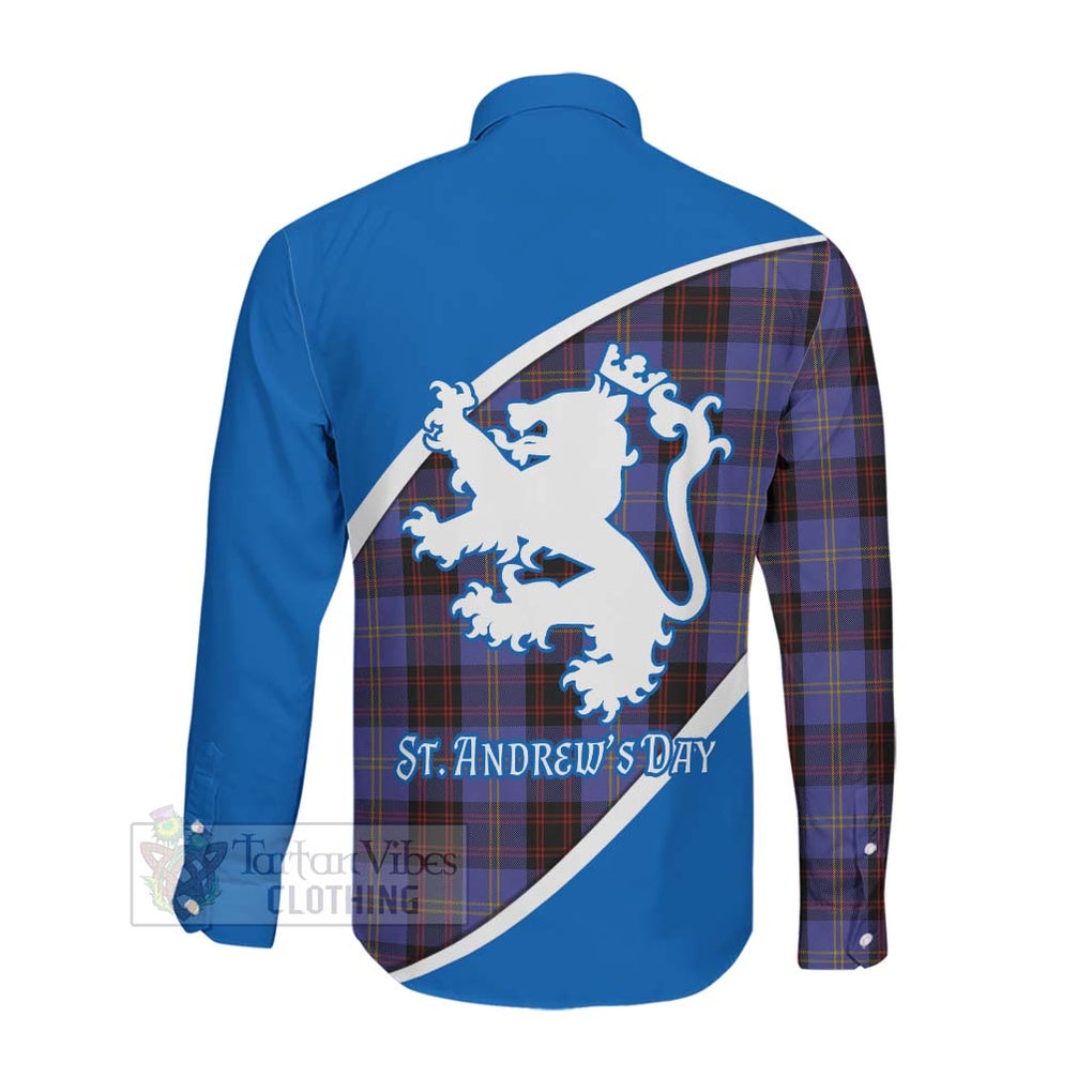 Tartan Vibes Clothing Rutherford Family Crest Tartan Long Sleeve Button Shirt Celebrate Saint Andrew's Day in Style