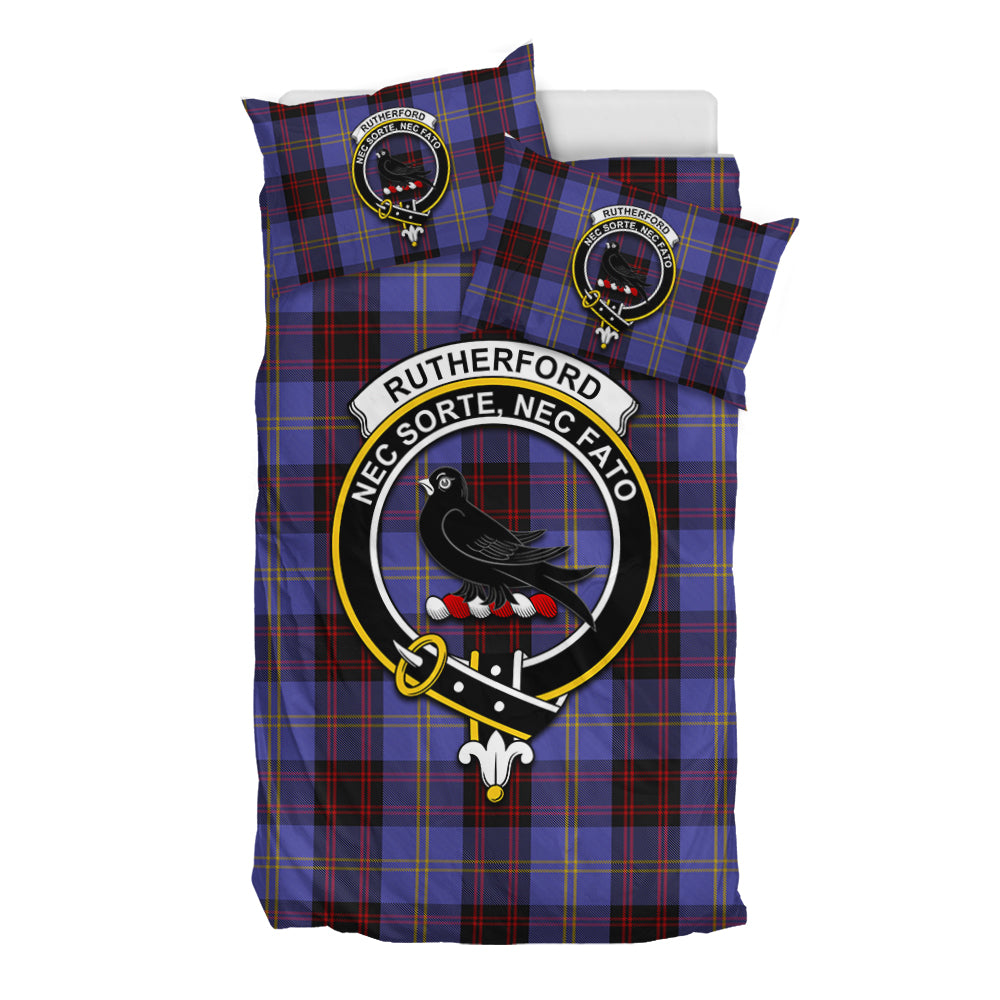 Rutherford Tartan Bedding Set with Family Crest - Tartan Vibes Clothing