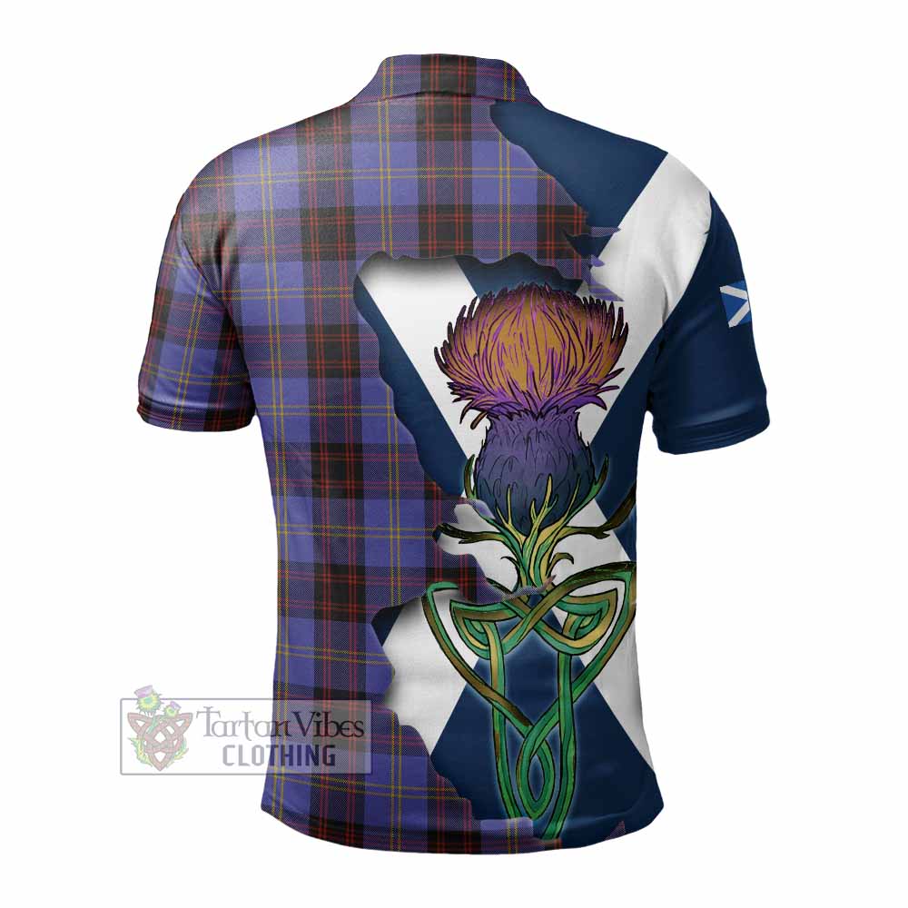 Tartan Vibes Clothing Rutherford Tartan Family Crest Polo Shirt Scottish Thistle Celtic Inspired