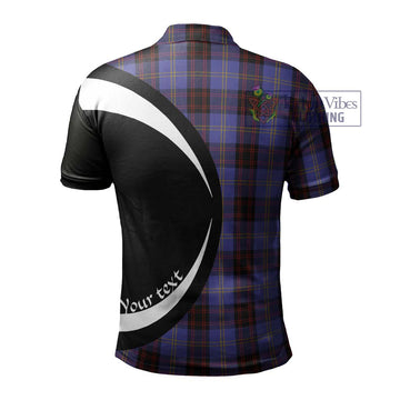 Rutherford Tartan Men's Polo Shirt with Family Crest Circle Style - Tartan Vibes Clothing