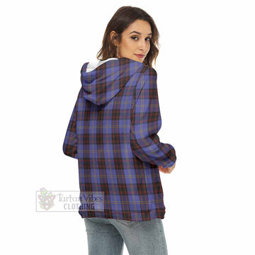 Rutherford Tartan Women's Borg Fleece Hoodie with Half Zip