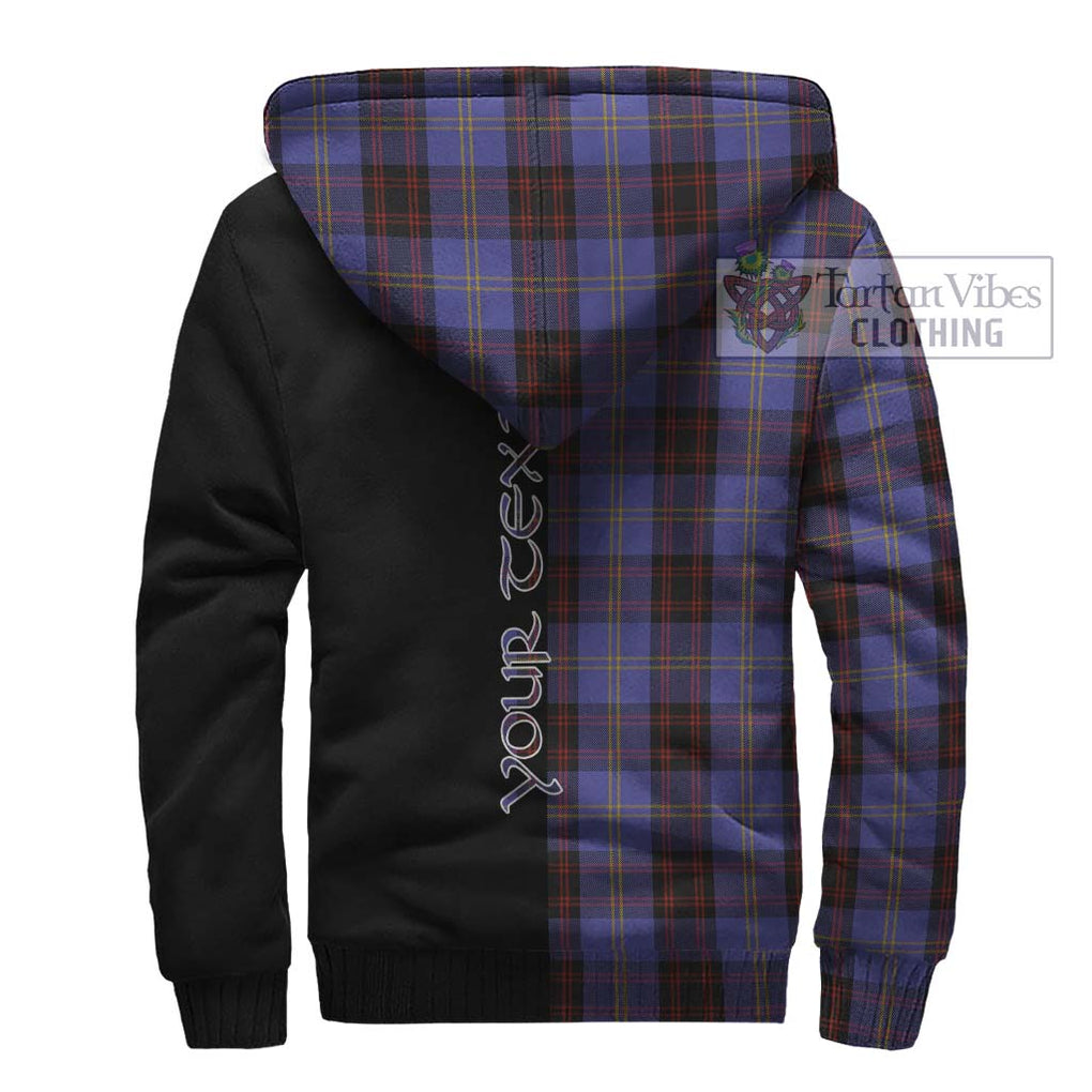 Rutherford Tartan Sherpa Hoodie with Family Crest and Half Of Me Style - Tartanvibesclothing Shop