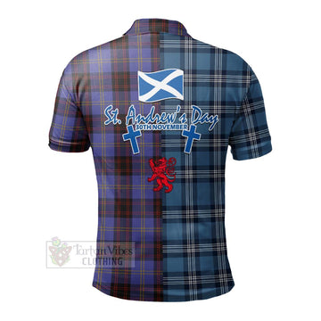 Tartan Vibes Clothing Rutherford Tartan Polo Shirt Happy St. Andrew's Day Half Tartan Style
