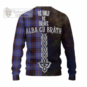 Rutherford Tartan Family Crest Knitted Sweater Alba Gu Brath Be Brave Lion Ancient Style