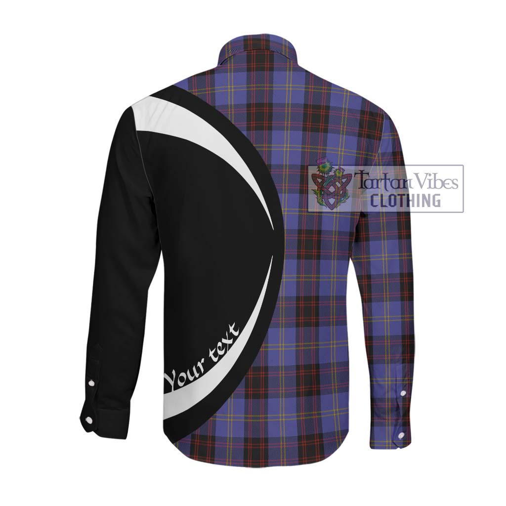 Rutherford Tartan Long Sleeve Button Up with Family Crest Circle Style Men's Shirt - Tartan Vibes Clothing