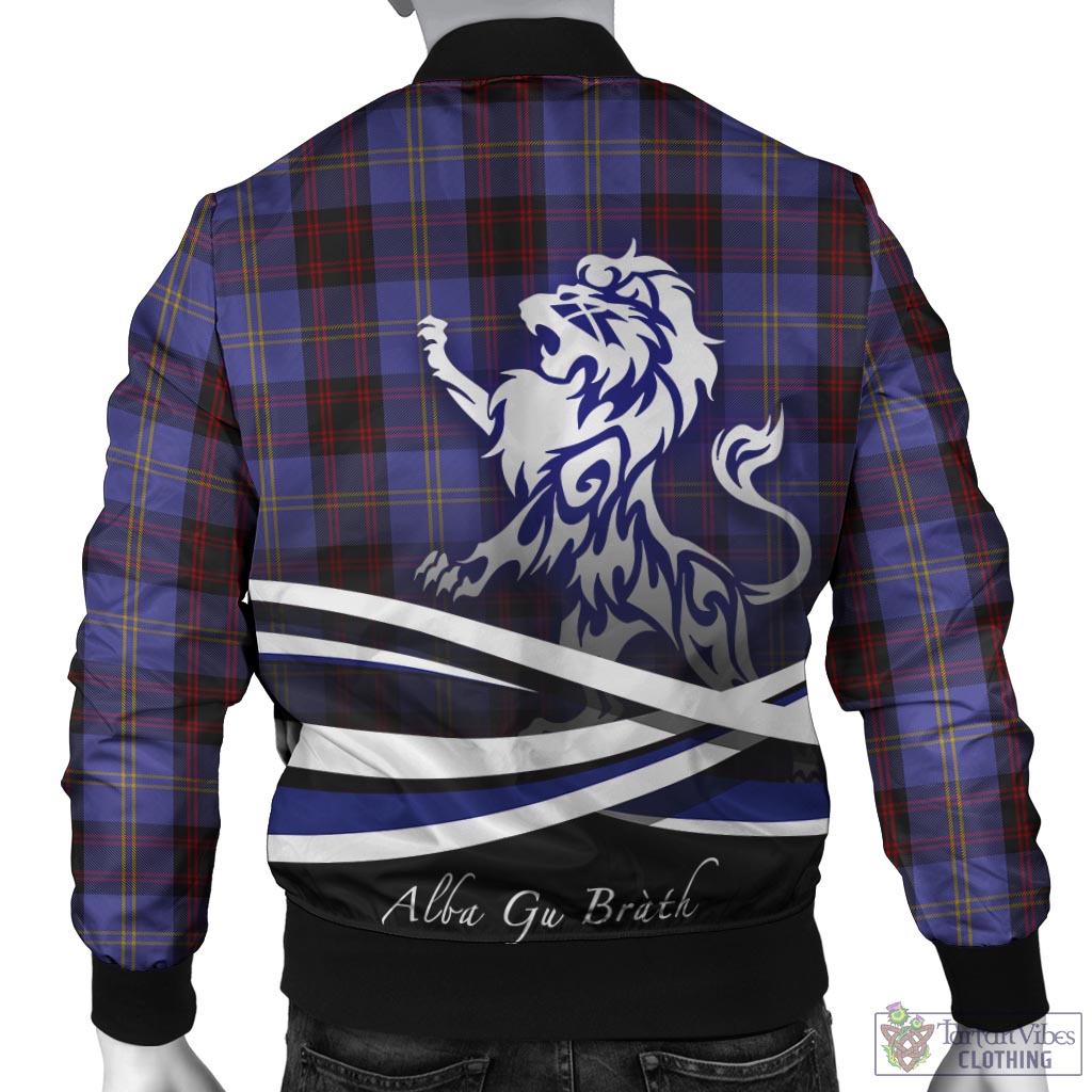 Rutherford Tartan Bomber Jacket with Alba Gu Brath Regal Lion Emblem - Tartan Vibes Clothing