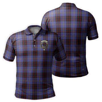 Rutherford Tartan Men's Polo Shirt with Family Crest