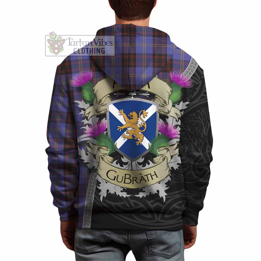 Tartan Vibes Clothing Rutherford Tartan Family Crest Hoodie Lion Rampant Royal Thistle Shield Celtic Inspired