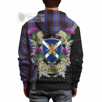 Tartan Vibes Clothing Rutherford Tartan Family Crest Hoodie Lion Rampant Royal Thistle Shield Celtic Inspired