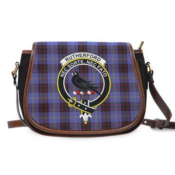 Rutherford Tartan Saddle Bag with Family Crest