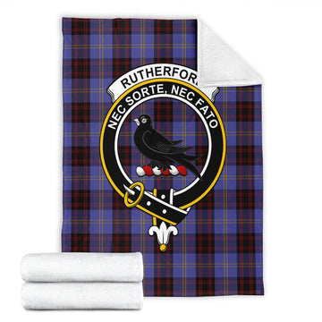Rutherford Tartan Blanket with Family Crest