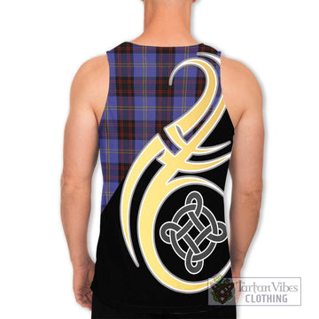 Rutherford Tartan Men's Tank Top with Family Crest and Celtic Symbol Style - Tartan Vibes Clothing