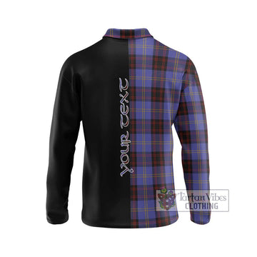 Rutherford Tartan Long Sleeve Polo Shirt with Family Crest and Half Of Me Style - Tartanvibesclothing Shop