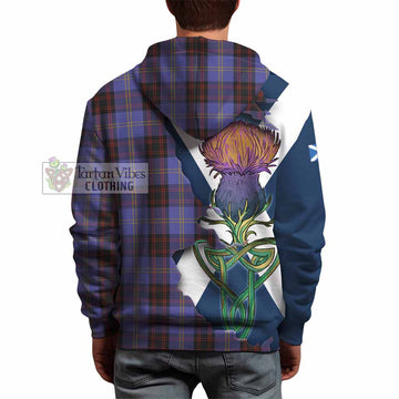 Tartan Vibes Clothing Rutherford Tartan Family Crest Hoodie Scottish Thistle Celtic Inspired