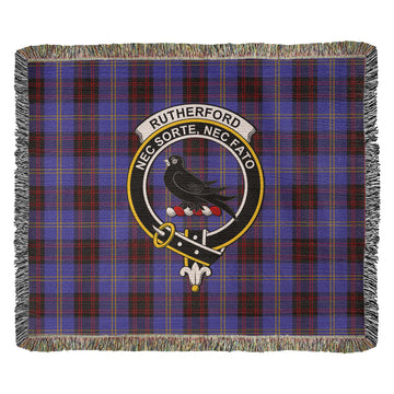Rutherford Tartan Woven Blanket with Family Crest