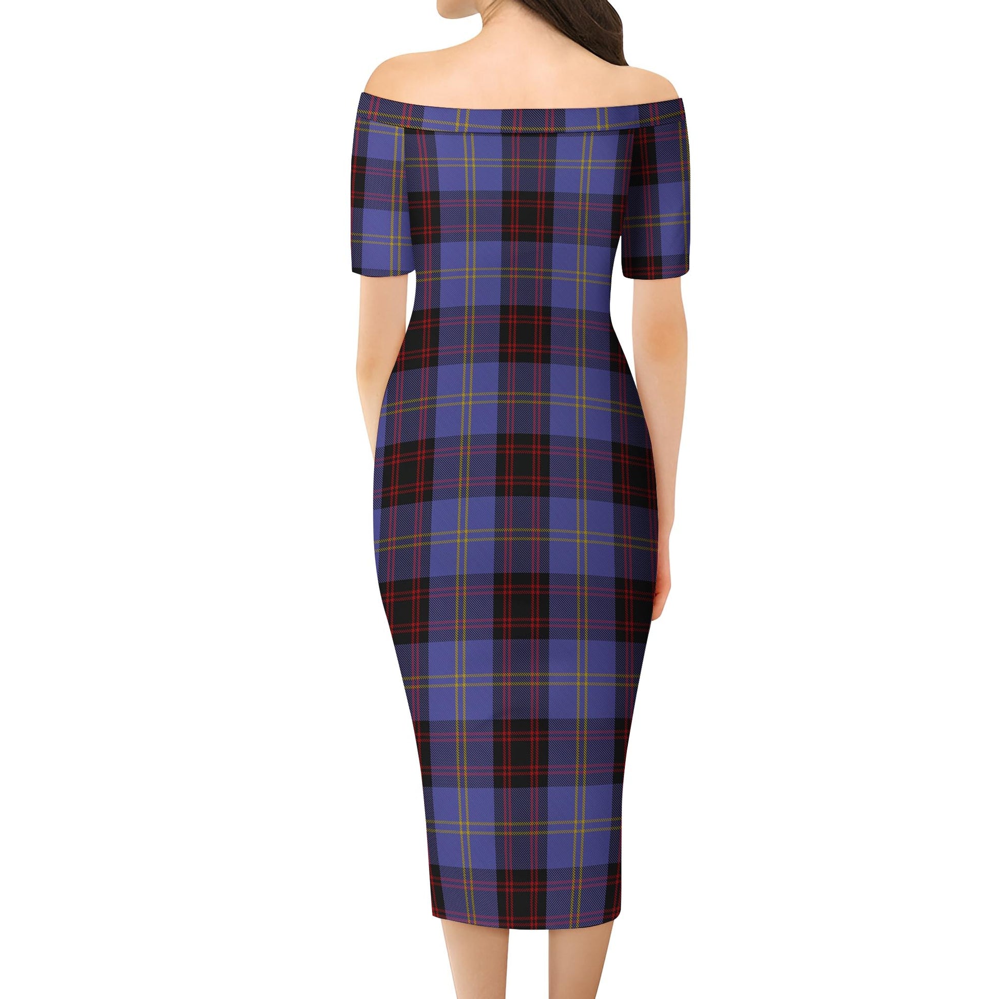Rutherford Tartan Off Shoulder Lady Dress - Tartanvibesclothing
