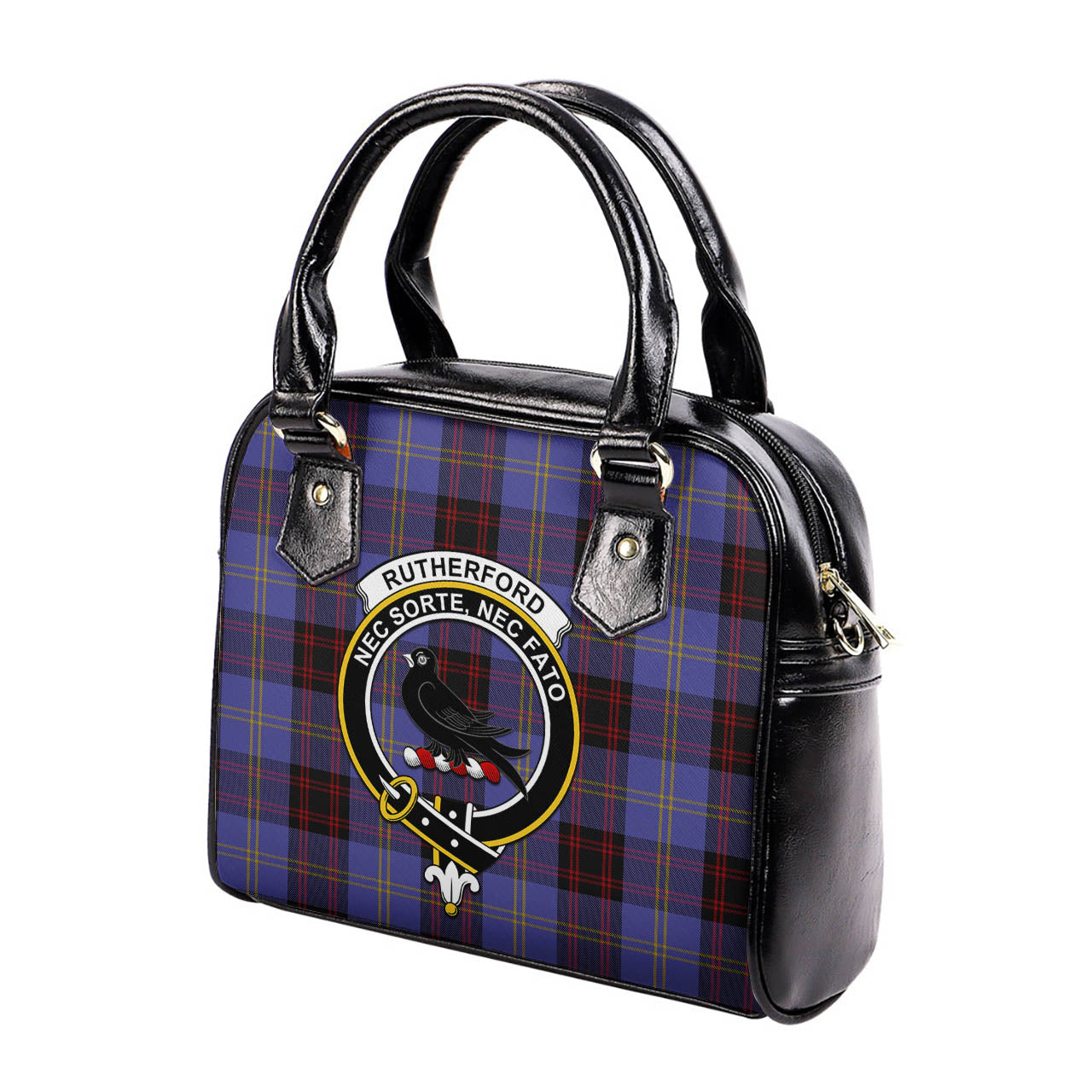 Rutherford Tartan Shoulder Handbags with Family Crest - Tartanvibesclothing