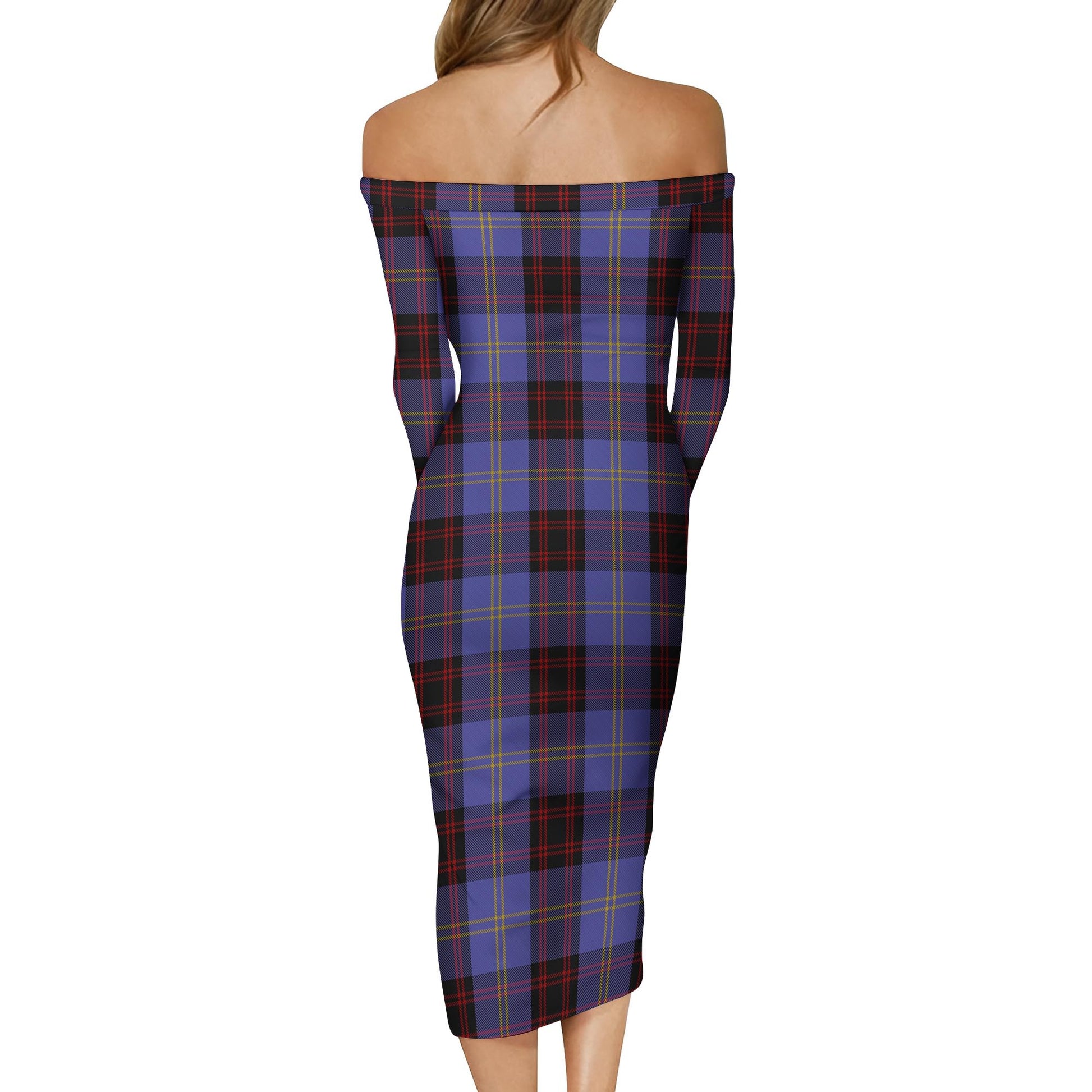 Rutherford Tartan Off Shoulder Lady Dress - Tartanvibesclothing