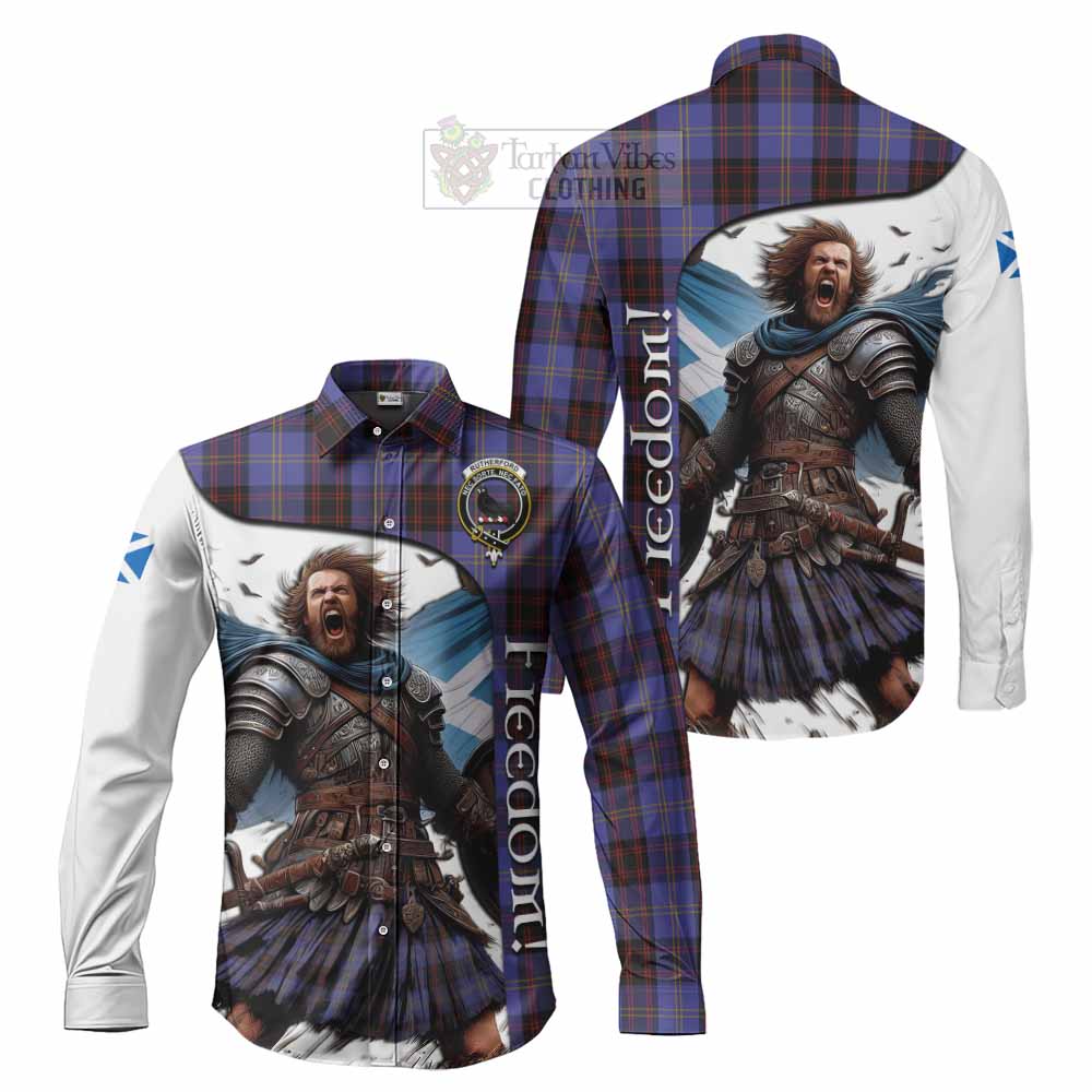 Tartan Vibes Clothing Rutherford Crest Tartan Long Sleeve Button Shirt Inspired by the Freedom of Scottish Warrior