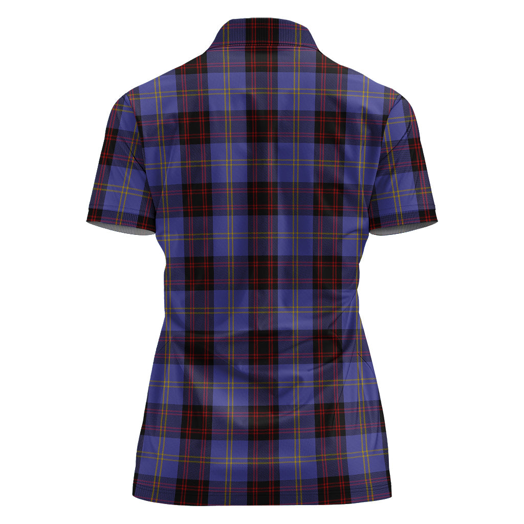 Rutherford Tartan Polo Shirt with Family Crest For Women - Tartan Vibes Clothing