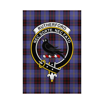 Rutherford Tartan Garden Flag with Family Crest