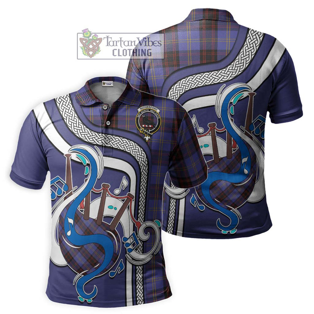 Tartan Vibes Clothing Rutherford Tartan Polo Shirt with Epic Bagpipe Style