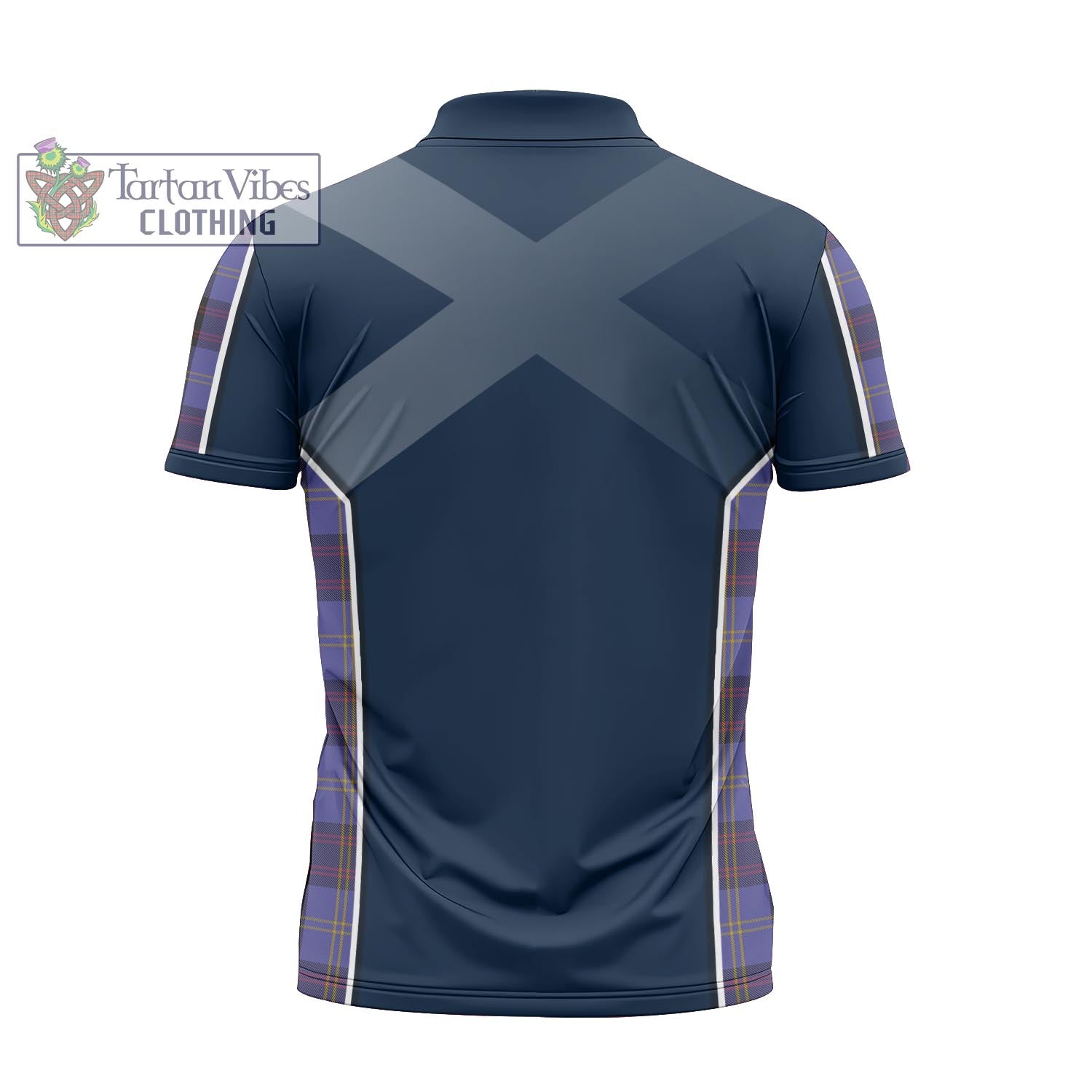 Tartan Vibes Clothing Rutherford Tartan Zipper Polo Shirt with Family Crest and Scottish Thistle Vibes Sport Style