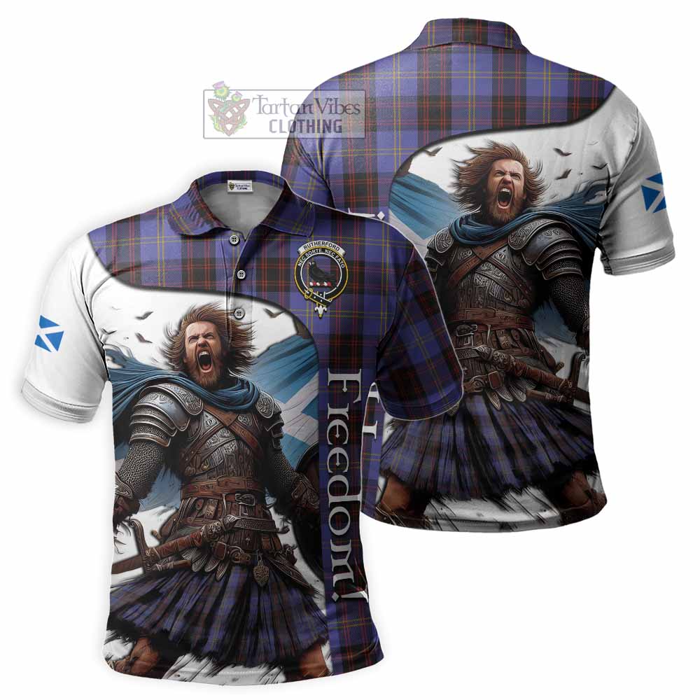 Tartan Vibes Clothing Rutherford Crest Tartan Polo Shirt Inspired by the Freedom of Scottish Warrior