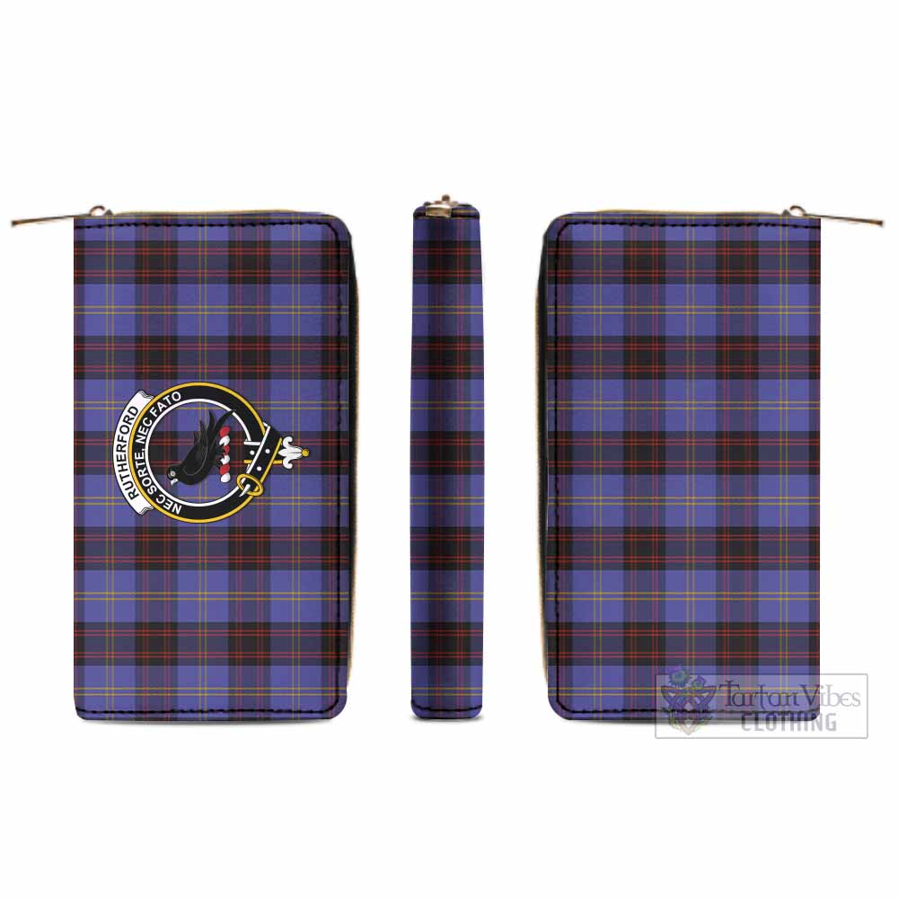 Tartan Vibes Clothing Rutherford Tartan Women's Leather Wallet with Family Crest