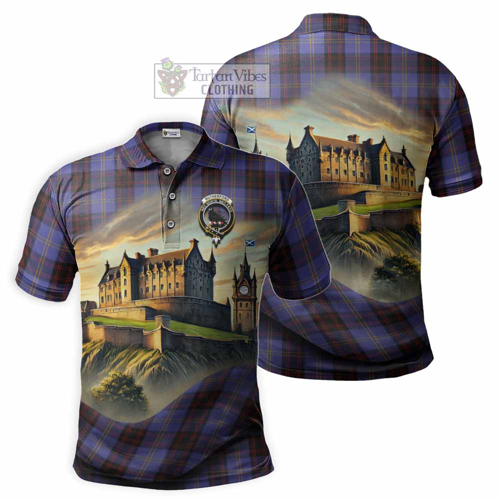 Tartan Vibes Clothing Rutherford Tartan Family Crest Polo Shirt with Scottish Ancient Castle Stype