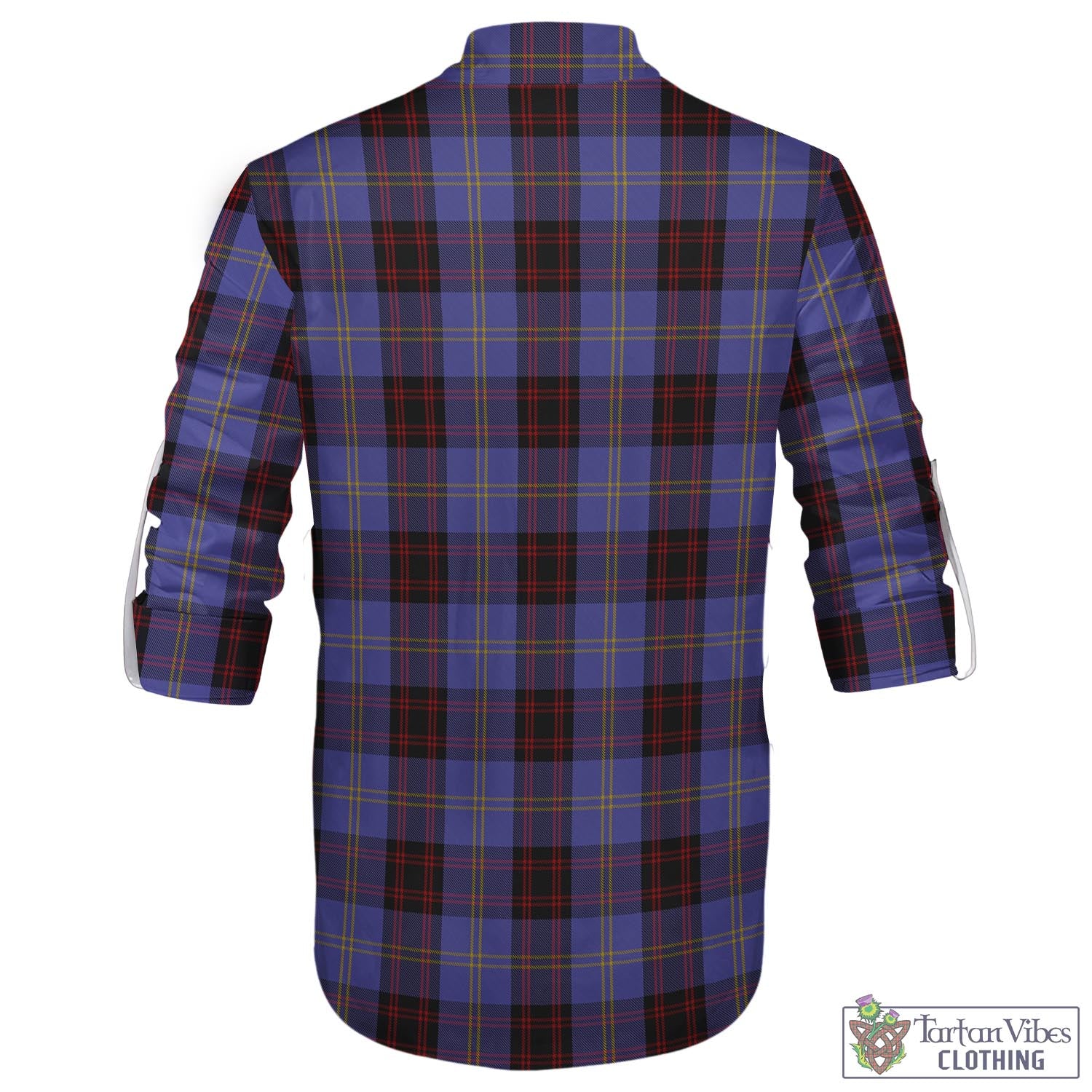 Tartan Vibes Clothing Rutherford Tartan Men's Scottish Traditional Jacobite Ghillie Kilt Shirt