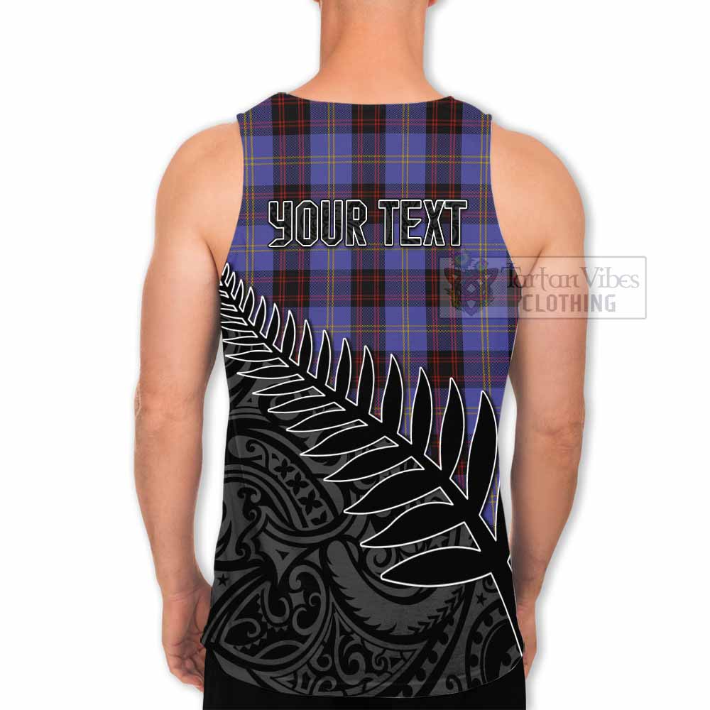 Tartan Vibes Clothing Rutherford Crest Tartan Men's Tank Top with New Zealand Silver Fern Half Style