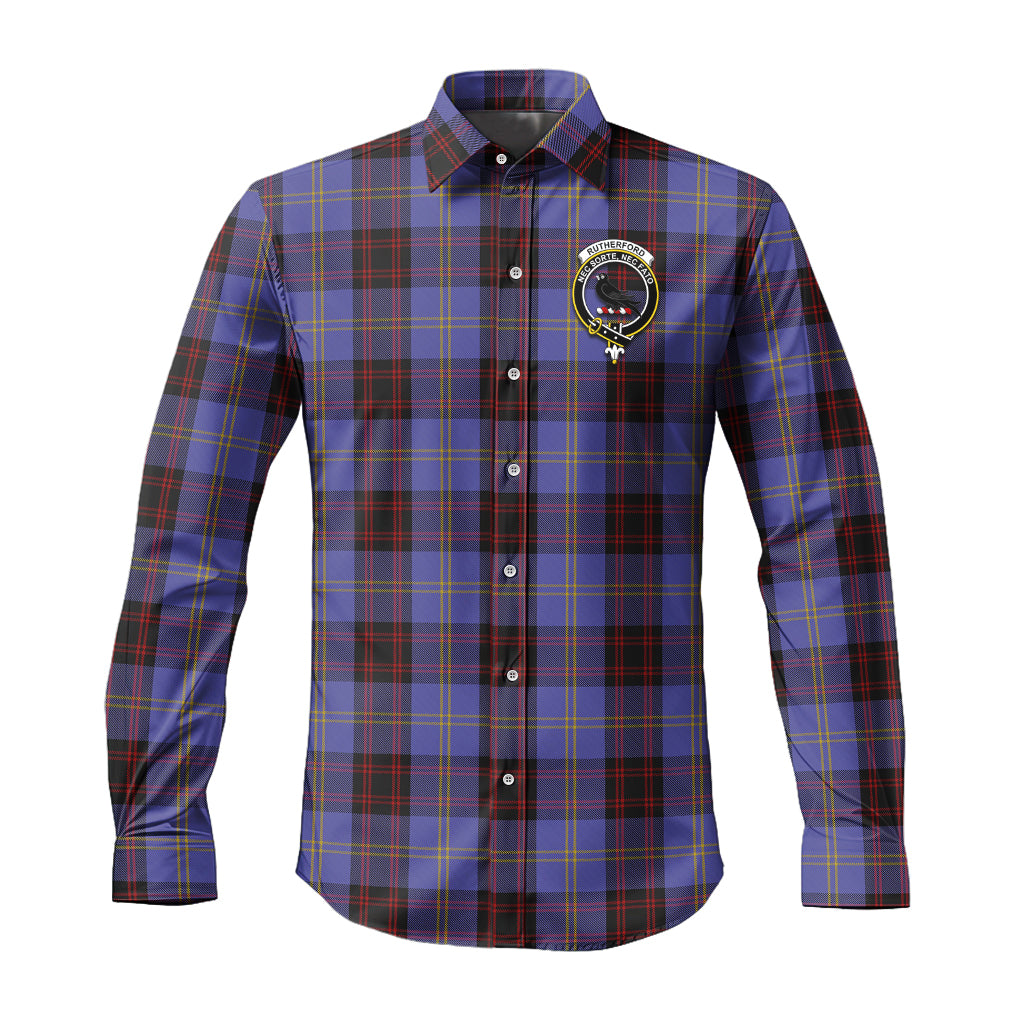 rutherford-tartan-long-sleeve-button-up-shirt-with-family-crest