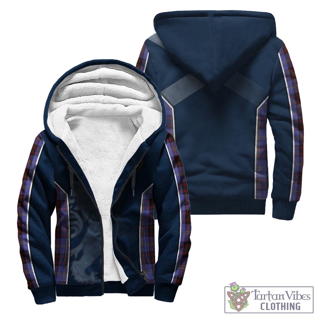 Tartan Vibes Clothing Rutherford Tartan Sherpa Hoodie with Family Crest and Lion Rampant Vibes Sport Style