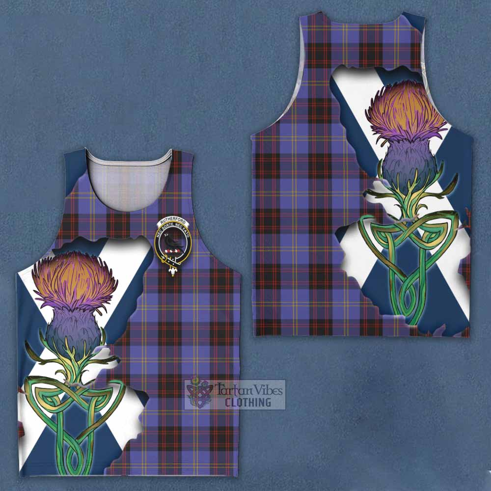Rutherford Tartan Family Crest Men's Tank Top Scottish Thistle Celtic Inspired - Tartan Vibes Clothing