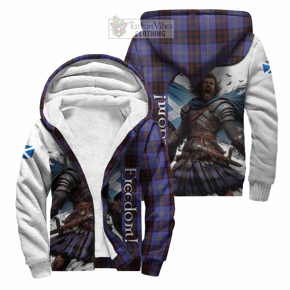 Tartan Vibes Clothing Rutherford Crest Tartan Sherpa Hoodie Inspired by the Freedom of Scottish Warrior